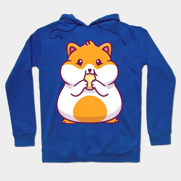 Cute Hamster Eating Sunflower Seed Cartoon (2) Hoodie by Catalyst Labs